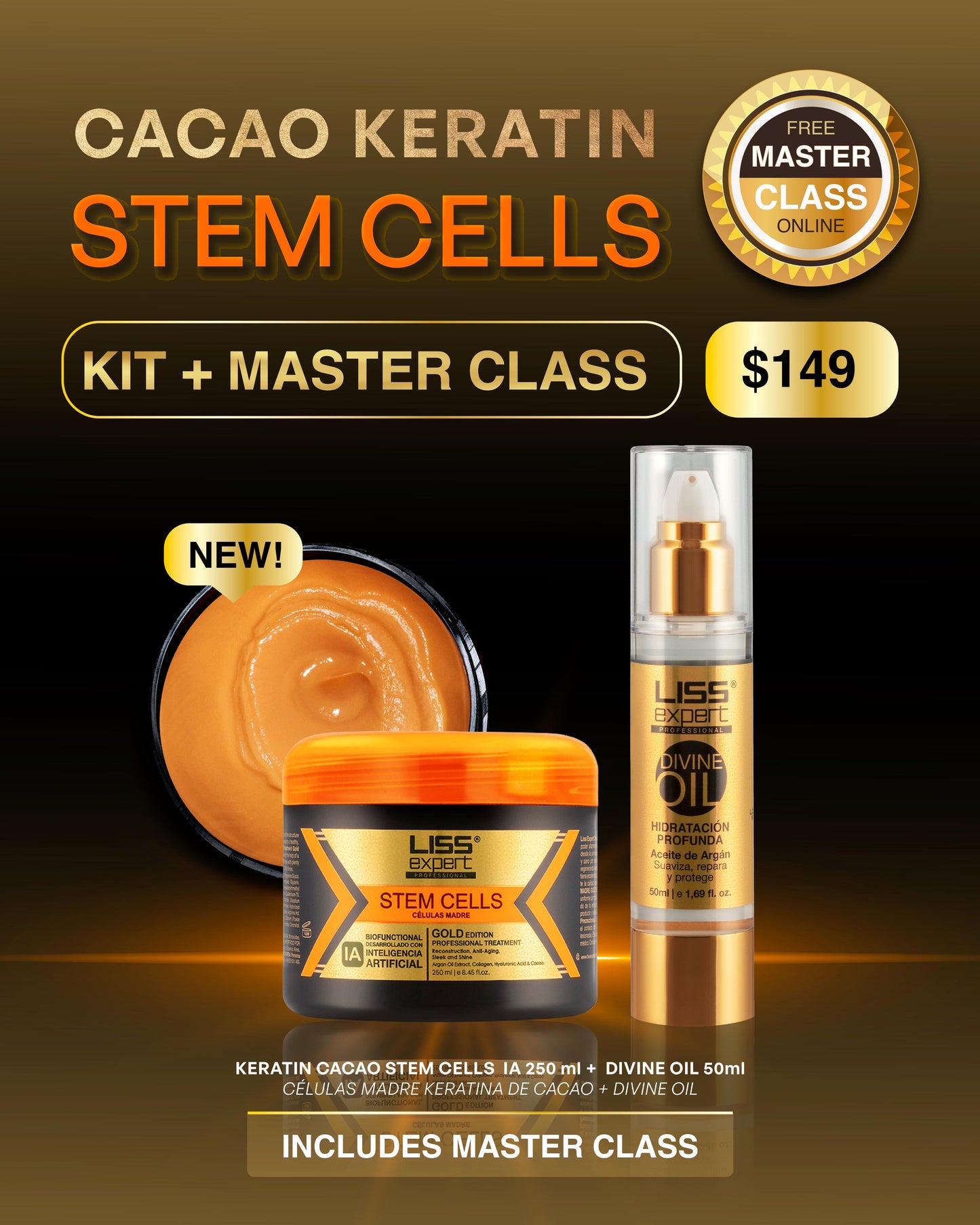 KIT + MASTER CLASS (GOLD 8ONZ + ARGAN)