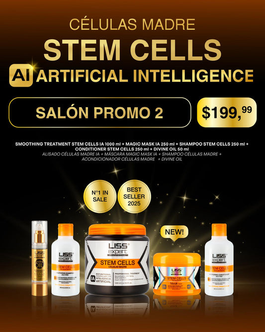LISS EXPERT STEM CELLS 33.8 ONZ + Shampoo + Conditioner + Argan Oil + Magic Mask ( SP2)