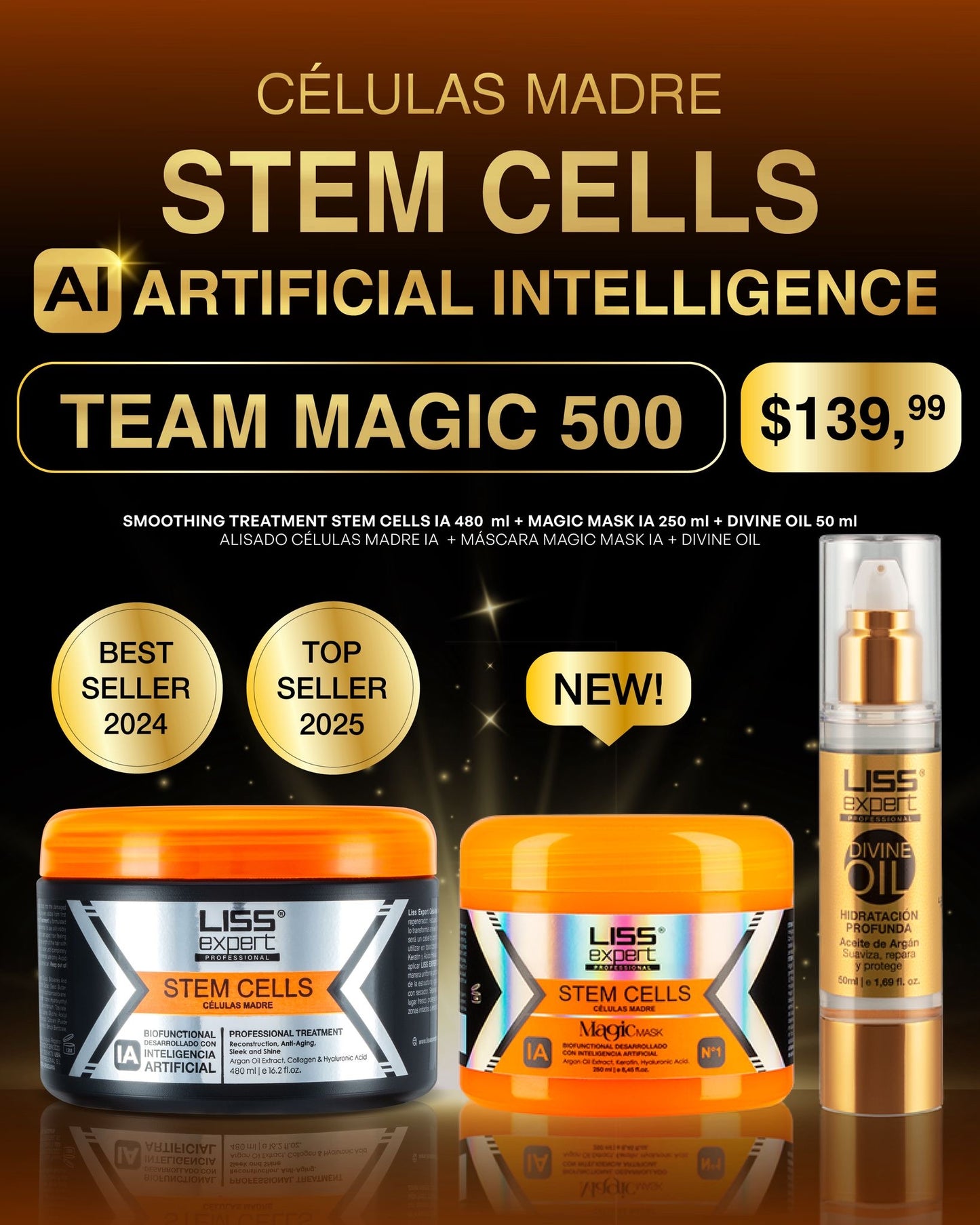 Liss Expet stem cells 16onz + Magic mask 8onz + argan ( team magic 500)