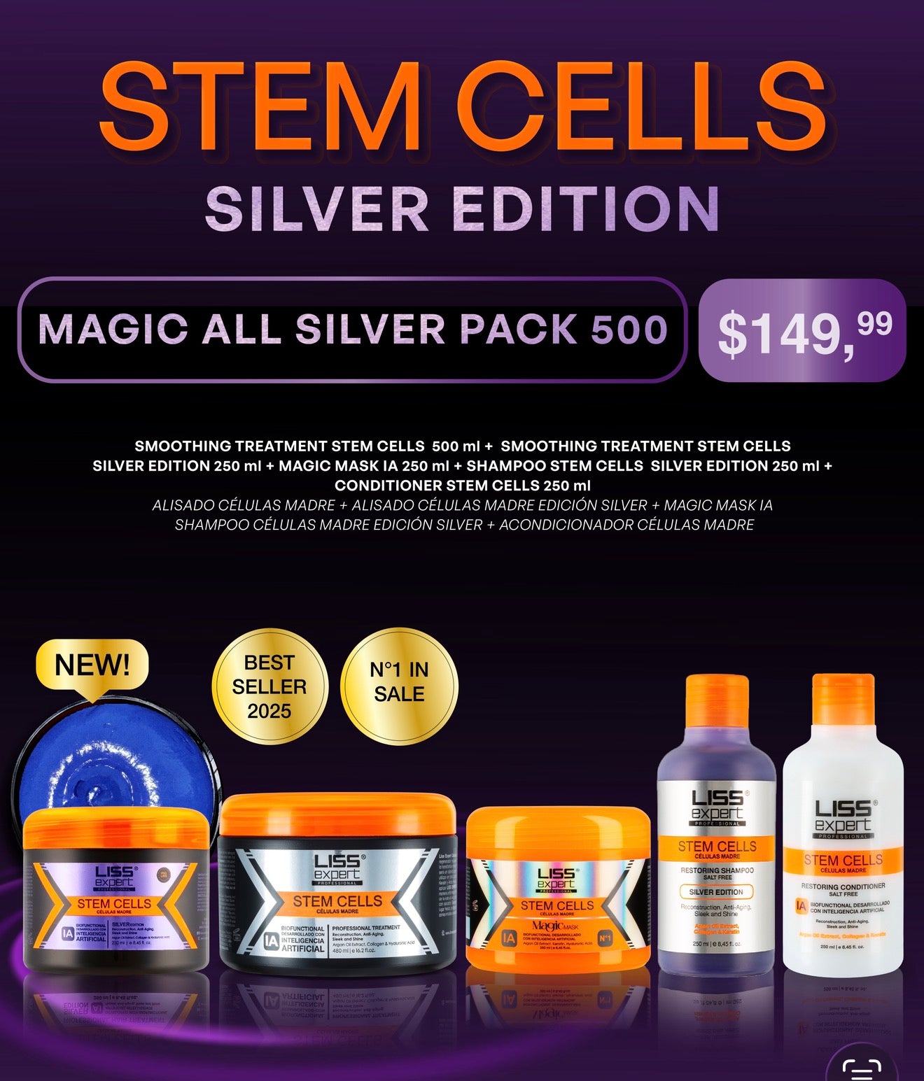 Liss Expert 16.9 oz, Liss Expert Silver 8.45, Magic 8.45 , Silver Sh. And acond (MALLS500)