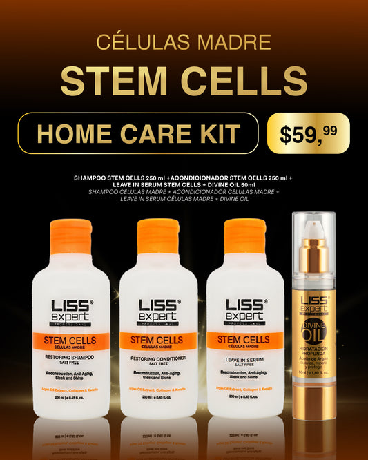 LISS EXPERT STEM CELLS SHAMPOO + CONDITIONER + ARGAN OIL + LEAVE IN (HCK)