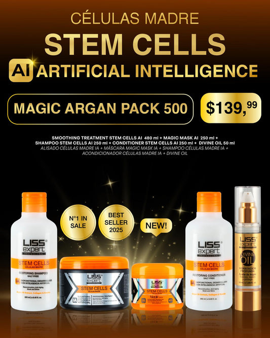 Stem cells 16oz + Magic Mask 8oz + sh,ac y argan oil (MAP 500)