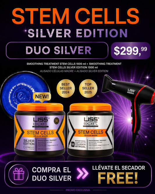 Stem cells 33oz + Stem Silver 33oz + Secador free (DÚO SILVER PROMO)