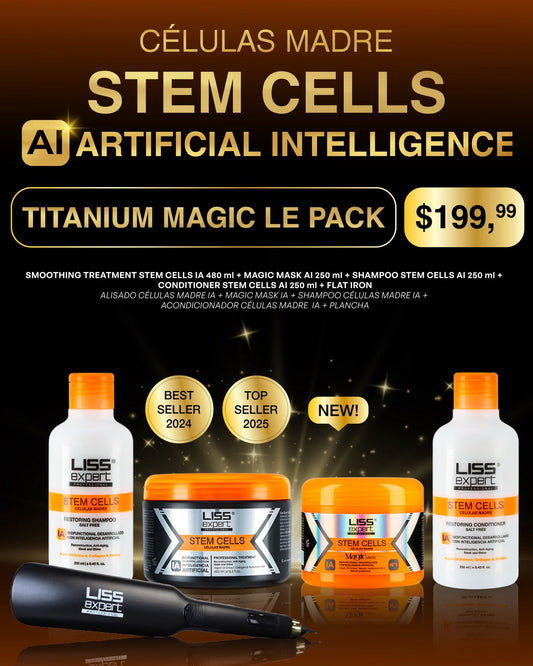 LISS EXPERT STEM CELLS Smoothing Treatment 16.9 oz + Shampoo + Conditioner + Magic mask + TFA ( TMLP)