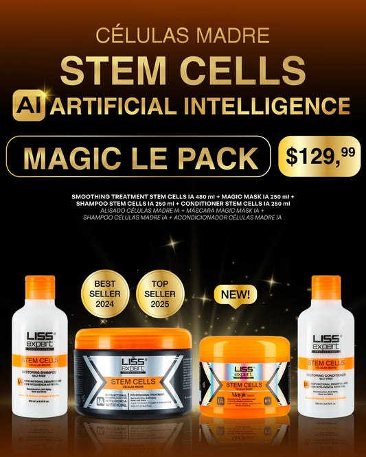 LISS EXPERT STEM CELLS Treatment 16.9oz + Shampoo + Conditioner + Magic Mask (Magic le pack)