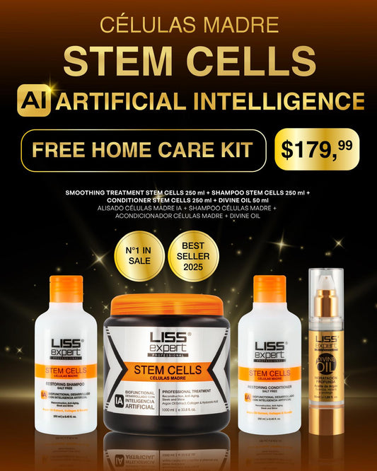 Liss Expert Stem Cells 33oz + shampoo 8oz + acondicionador 8oz  + argan (HCK33)