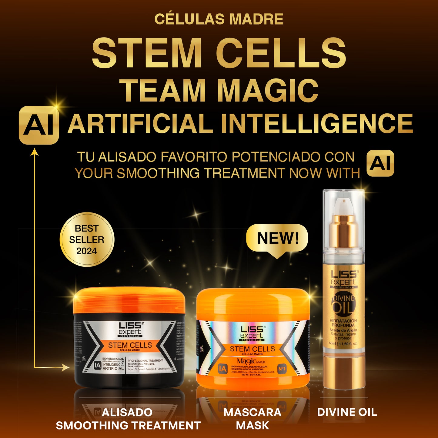 LISS EXPERT STEM CELLS 8.45 + Magic Mask 8onz+ Argan Oil (MTM)