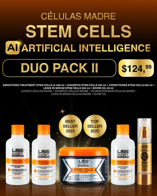 LISS EXPERT STEM CELL 16.9 ONZ + SHAMPOO + CONDITIONER + ARGAN OIL + LEAVE IN (DP2)