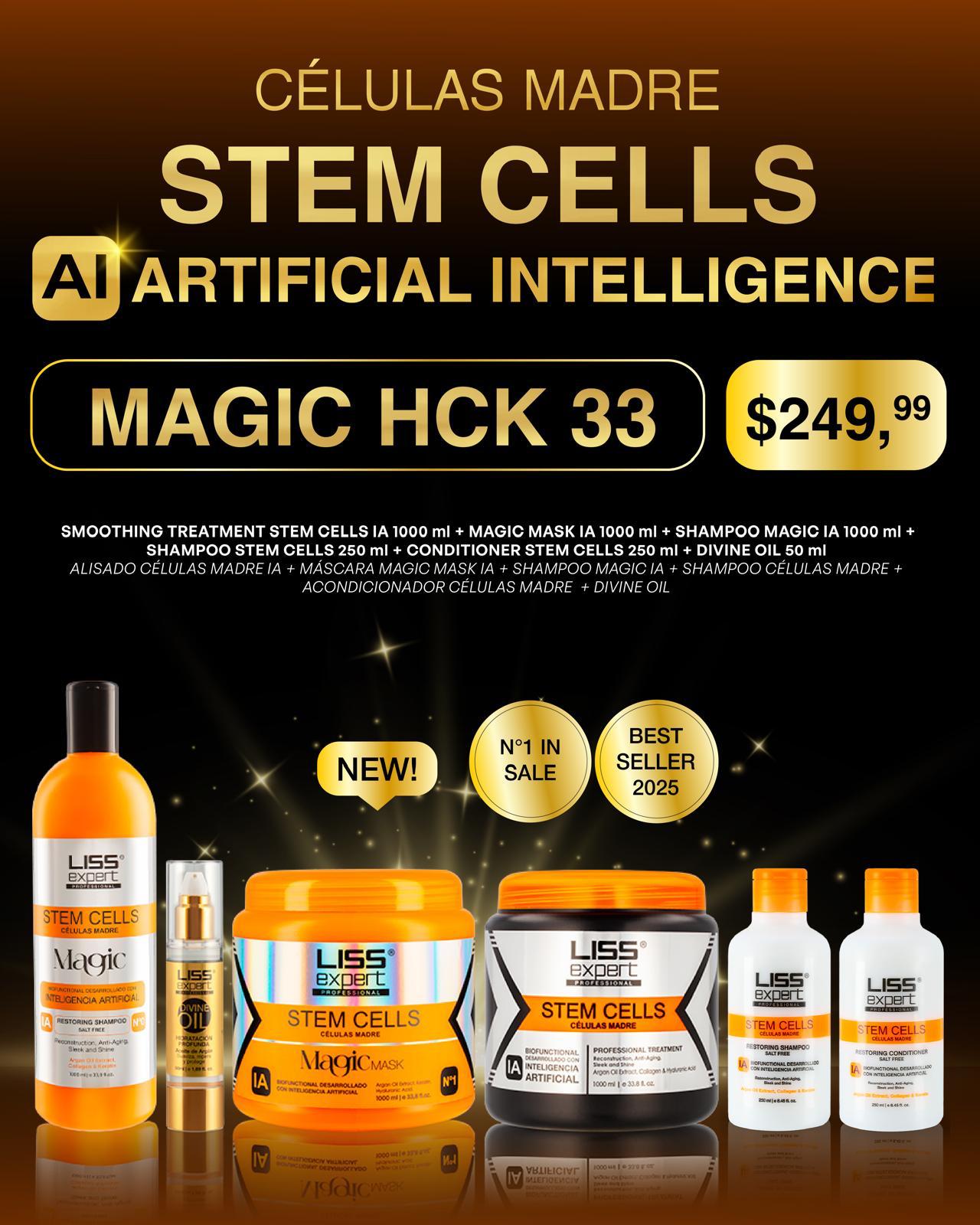 LISS EXPERT STEM CELLS 33.8 oz + MAGIC M. 33.8 oz + Shampoo 33.8 oz + SH,AC,ARG (MHCK33)