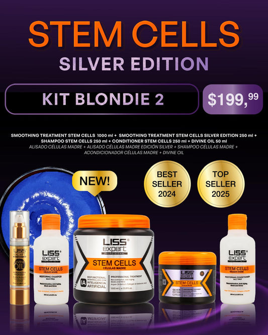 Liss Expert Stem Cells 34 oz + Liss Expert Silver 8 oz +sh + conditioner + Argan oil (Blondie 2 )