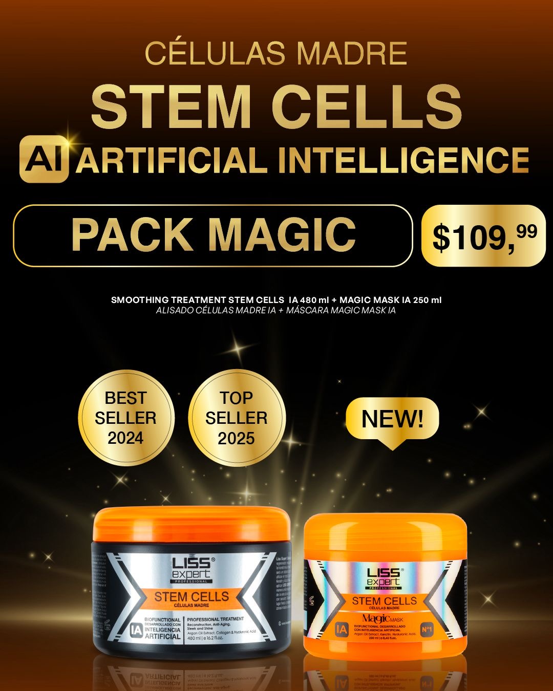 LISS EXPERT STEM CELLS 16.9 ONZ + Magic mask 8.45 onz (Pack magic )